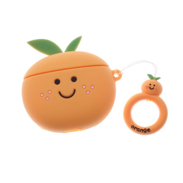 3D Design Orange Air Pods Silicone Case