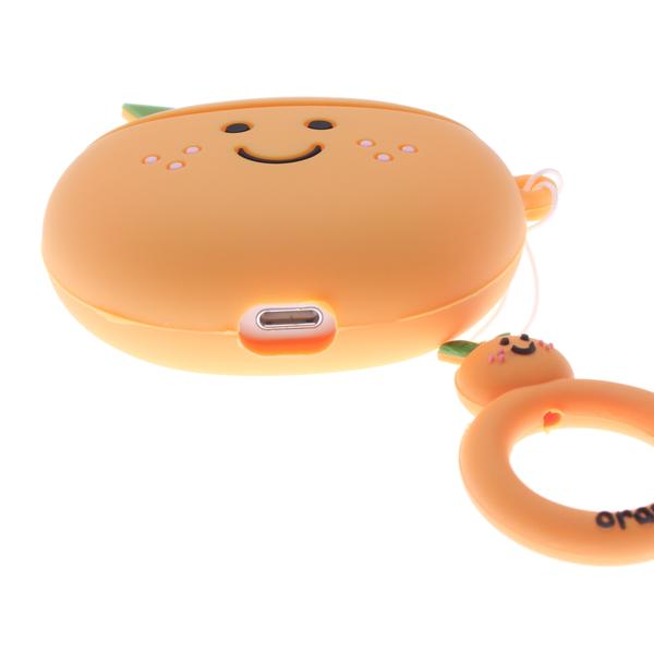 3D Design Orange Air Pods Silicone Case