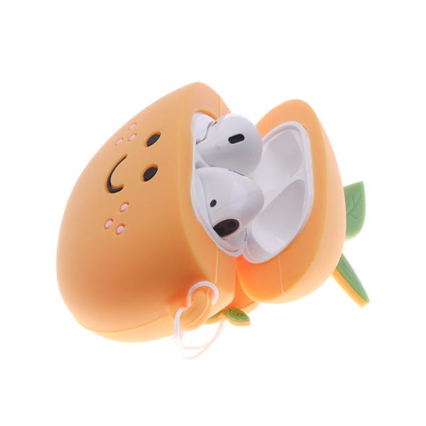 3D Design Orange Air Pods Silicone Case